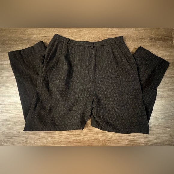 Vtg Pendleton Virgin Wool High Rise Pin Striped Lined Pants Women Size 14 USA D1 - Picture 2 of 11